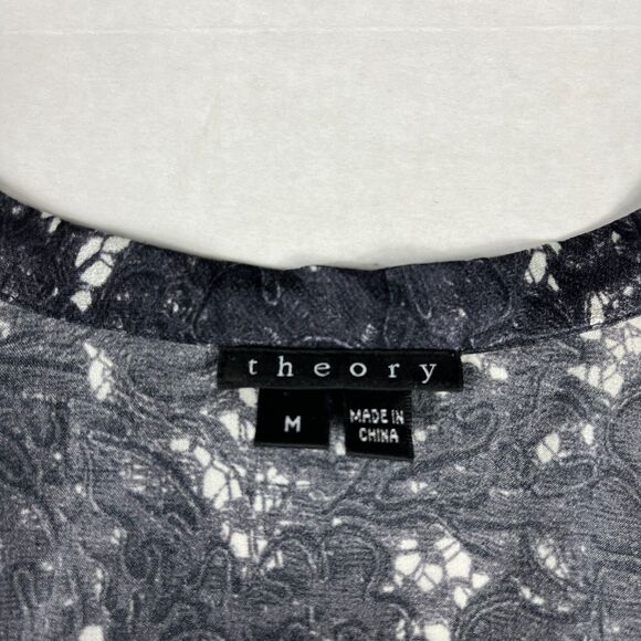 Theory Womens Abstract Print Silk Tank Top Medium Work Casual Lightweight Blouse - Picture 4 of 10